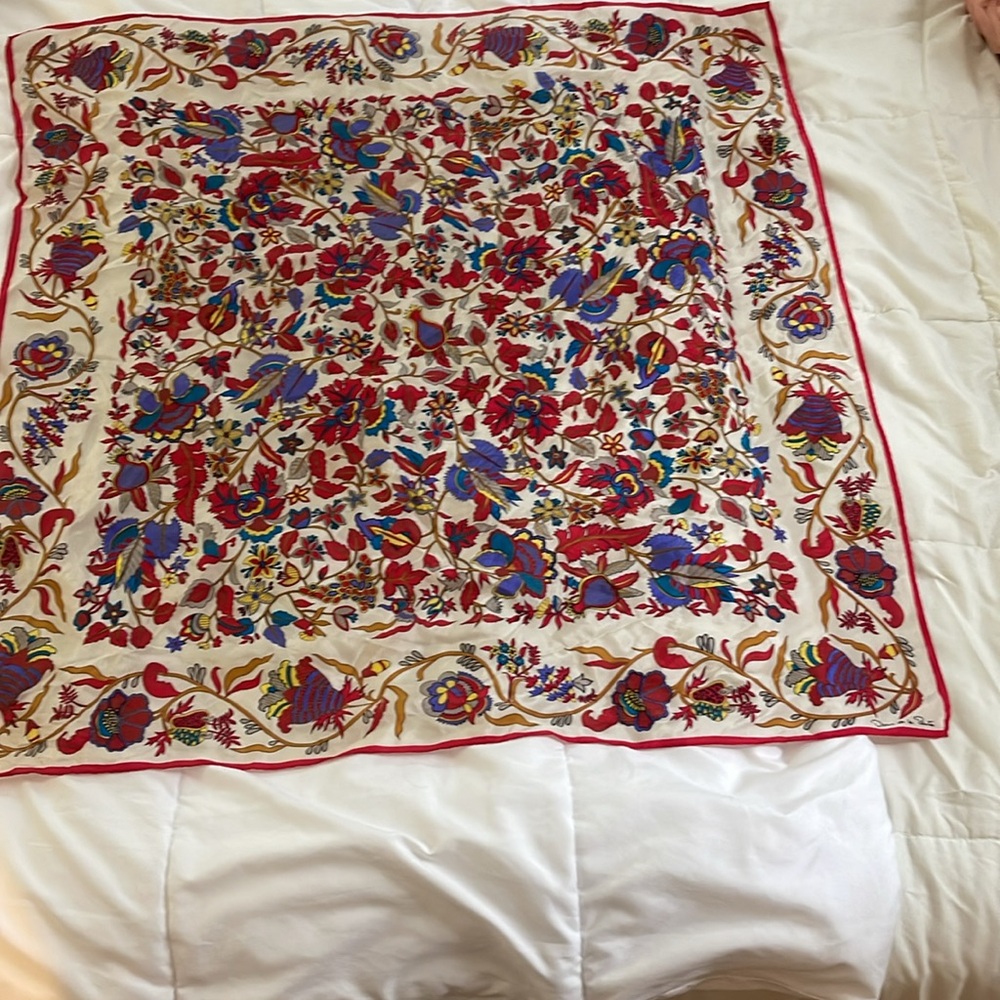 Oscar de la rents floral silk scarf